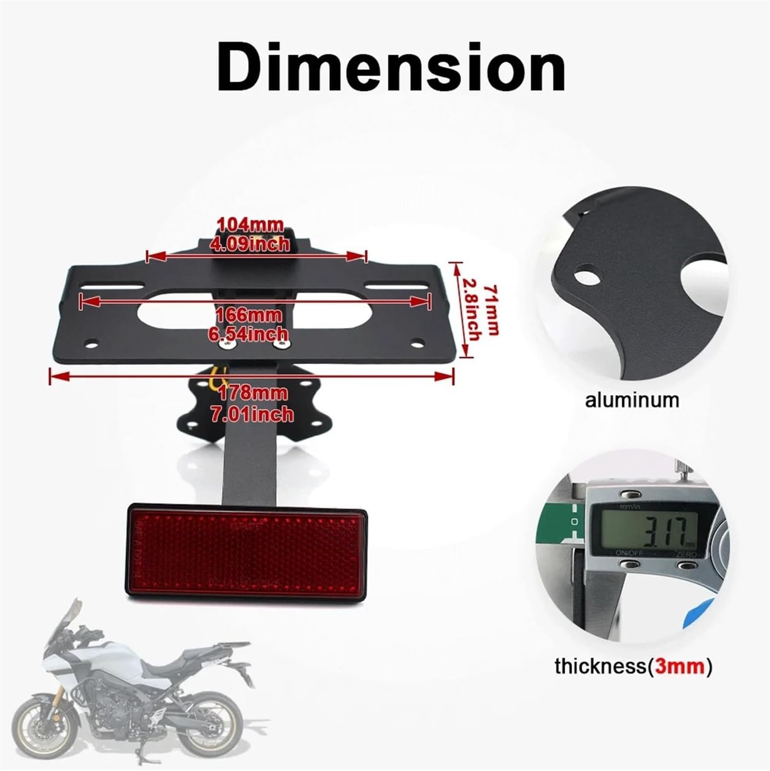 ナンバープレート ホルダー トレーサー 9 GT 2021 2022 2023 2024 2025 ナンバープレートホルダーブラケッ