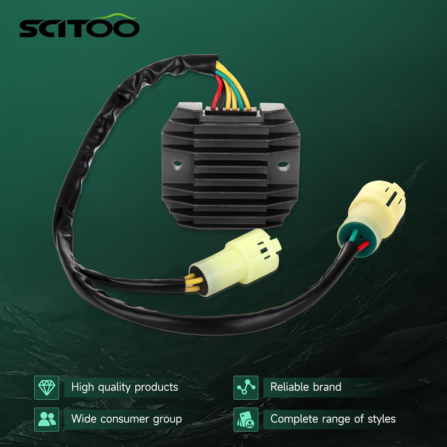 SCITOO 21066-0002 Front,Left rectifier regulator 2003 for Kawasaki Ninja ZX-6R ZX636-B1 2004 for Kawasaki Ninja ZX-6R ZX636-B2