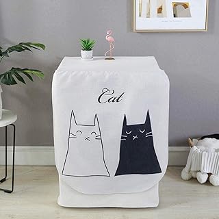 WKONAK Couverture de la Machine à Laver Noir et Blanc Cat60x65x85cm Cat60x65x85cm Création de Tissu Plus épais pour Une Utilisation Facile Appliance Protecteur Anti-poussière