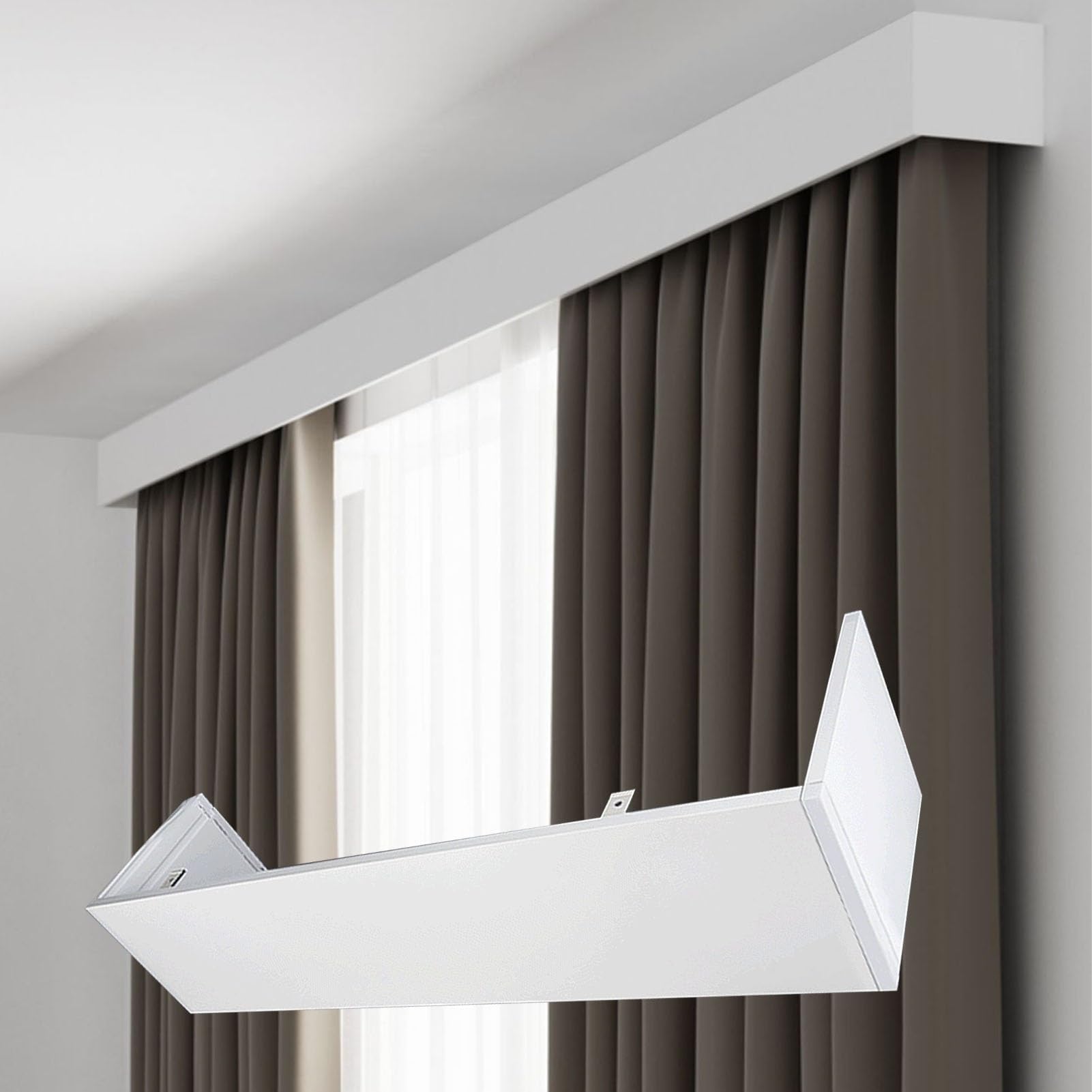 Aluminum Window Curtain Pelmet Box Panel - Decorative Valance Frame for Roller Blinds & Venetian Blinds, No Track, 2m/6.5ft Cassette Design