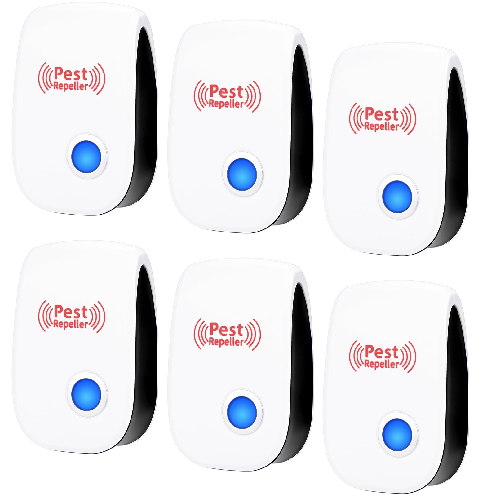 CECOMBINE 6 Packs Ultrasonic Pest Repeller, Plug-in Mice Repellent, Ultrasonic Insect Repellent Indoor Pest Control for Mouse Repellent Repelling Rat, Spider, Mouse, Mice, Cockroach, Moths, Ants