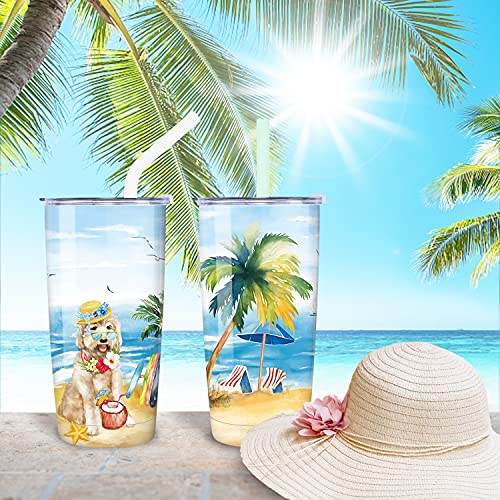 NymphFable 20oz Playa Perro Taza Termo Cafe para Llevar Taza Termica Acero Inoxidable Taza Personalizada - Imagen 3