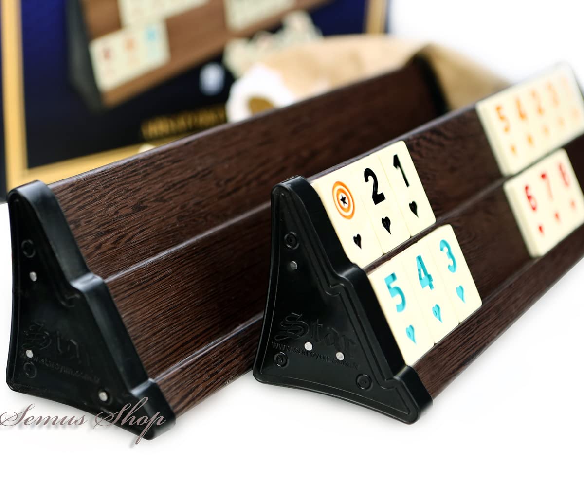 Star V.I.P Juego de Rummy de Madera compacta con Piedras de melamina Rummy