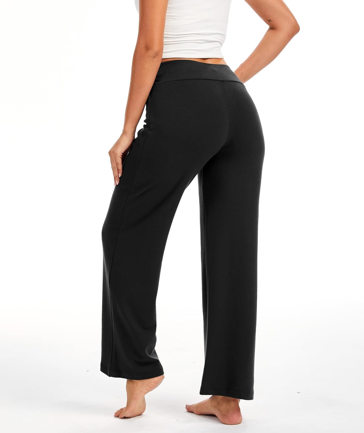 GYS Womens Sweatpants High Waisted Straight Leg Yoga Pants Open Bottom Sweatpants Cloud-Soft Breathable Stretchy Lounge Pants - Image 2