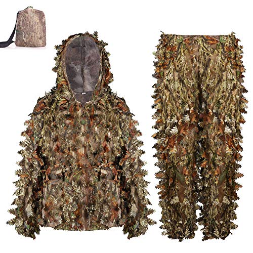 Eamber Ghillie Suit 3D Leaf Realtree Camo Youth Adult Lightweight Clothing Suits