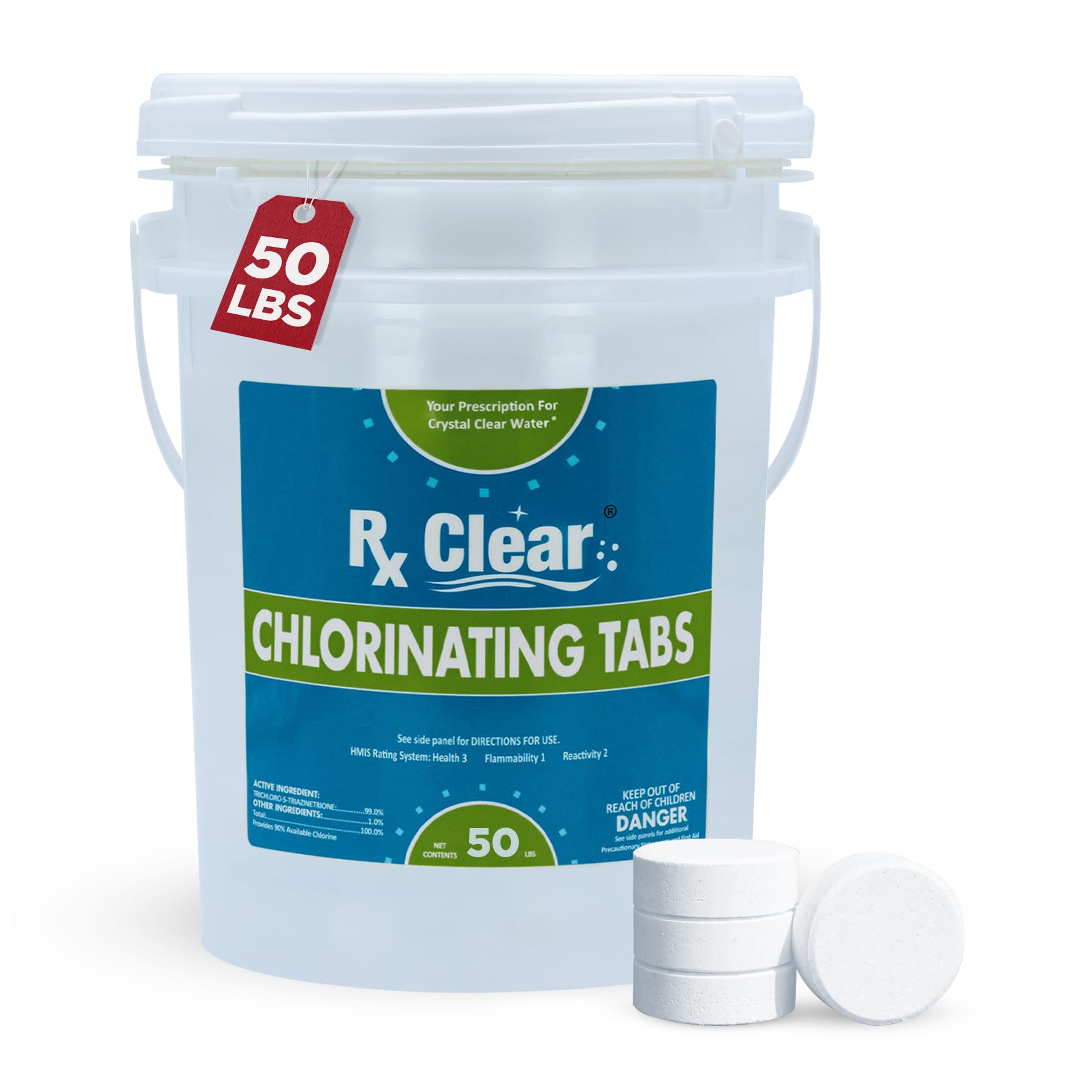 Rx Clear? 3 In. Stabilized Chlorine Tablets - 50 Lbs.