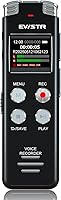 EVISTR L357 128GB Voice Activated Digital Voice Recorder with Playback - Noise Reduction, 32H Battery, USB-C for Lectures, Meetings, Interviews