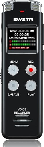 Miniatura 7 de Grabadora de voz digital de 16 GB de EVISTR Grabadora de voz activada con reproducción - Grabadora de cinta pequeña mejorada para conferencias