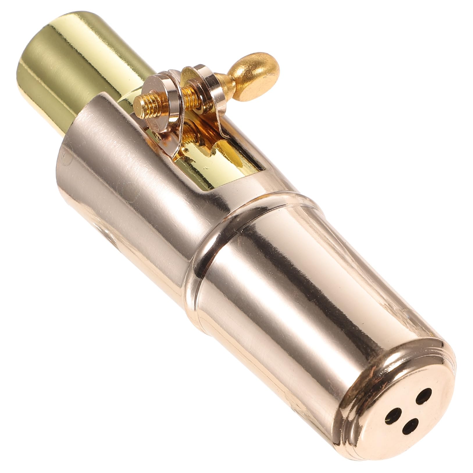 Bocchino Sax Oro in Metallo e Legno, Accessorio per Sassofono | Legatura Robusta e Antiusura, Design Semplice e Creativo, Set con Fermo per Ancia