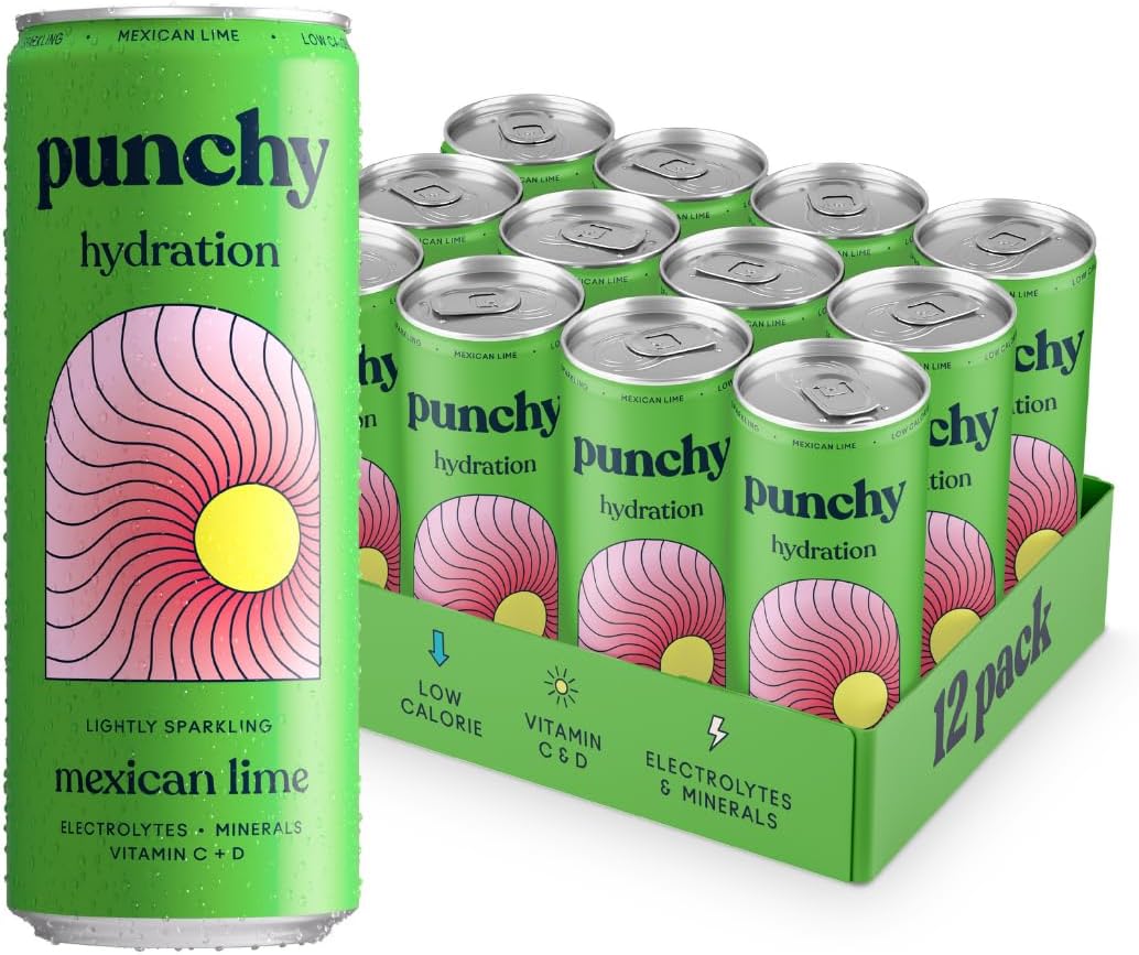 Punchy Drinks – Mexican Lime – Everyday Hydration, Essential Electrolytes, Minerals, Vitamins, Real Fruit, Supports Immunity, Caffeine Free, Aids Muscle Function, Low Calorie – 12 x 330ml
