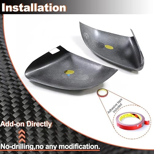 Miniatura 6 de WASHLA Cubiertas de espejo seco de fibra de carbono para Lamborghini Urus para Audi Q8 2018-2021 Añadir en estilo tapas de espejo retrovisor lateral