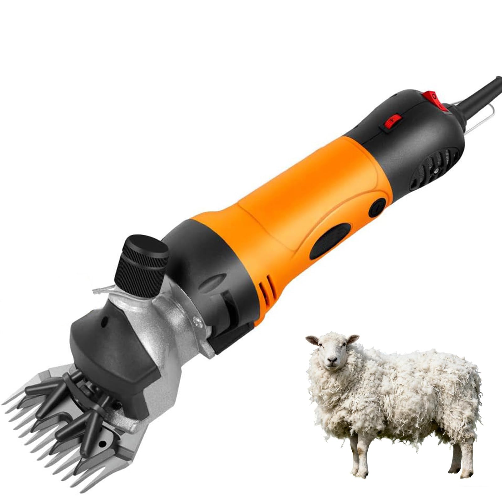 Tosatrice per Pecore 1000 W, Tosatrice Elettrica per Pecore Resistente a 6 Velocità E 2400 Giri/Min per La Toelettatura Del Bestiame, Tosatrice Professionale per Alpaca a Pelo Spesso 5pieces