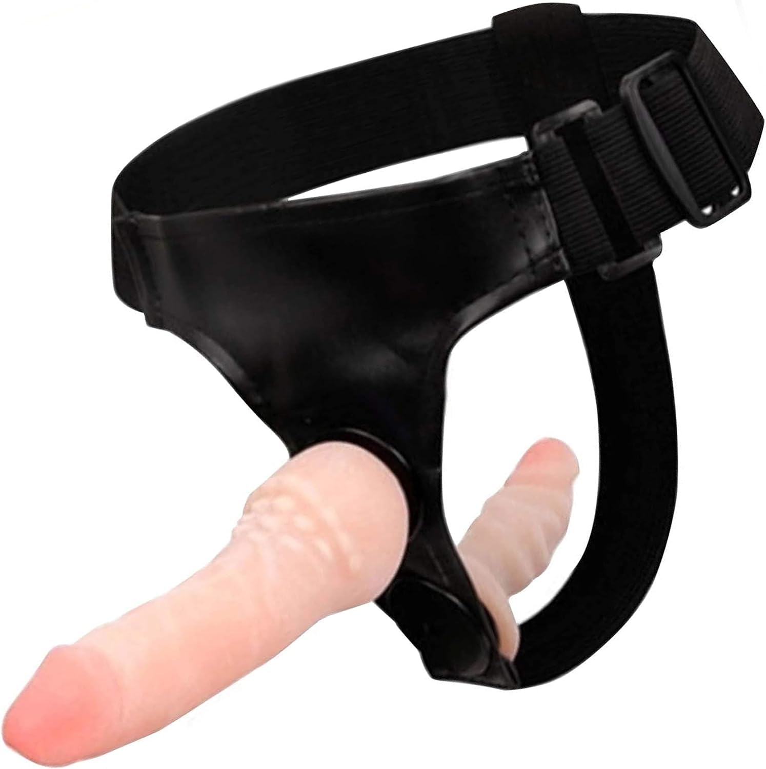 Strapon Doppio con Cintura, Fallo Indossabile da donna come lesbo strap-on o per donna-uomo anale (pegging), Cinta con 2 dildo indossabili