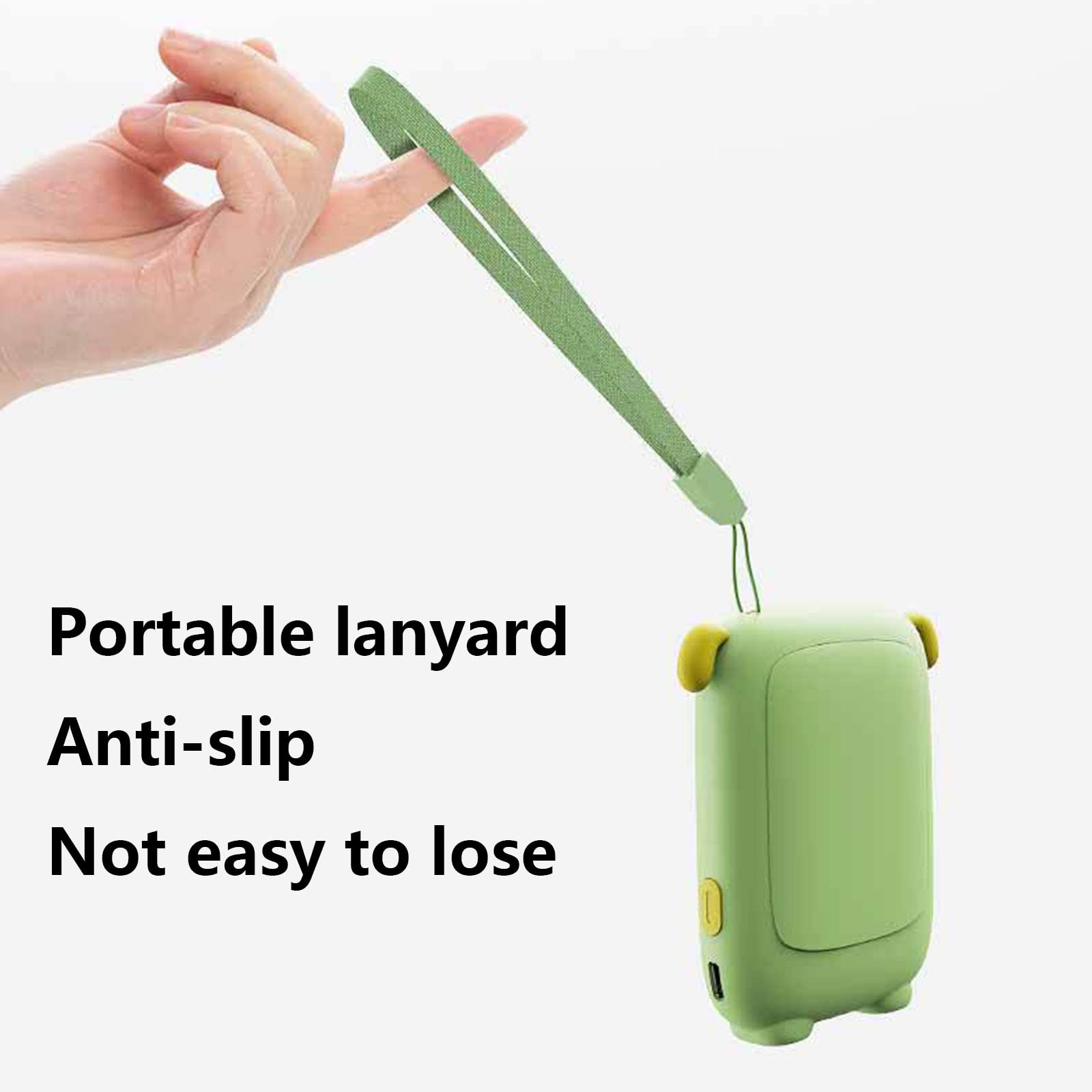 Chauffe Main, Chaufferette de Poche, 45/60℃, Power Bank Chauffe-Mains USB Reutilisable Portable,Vert