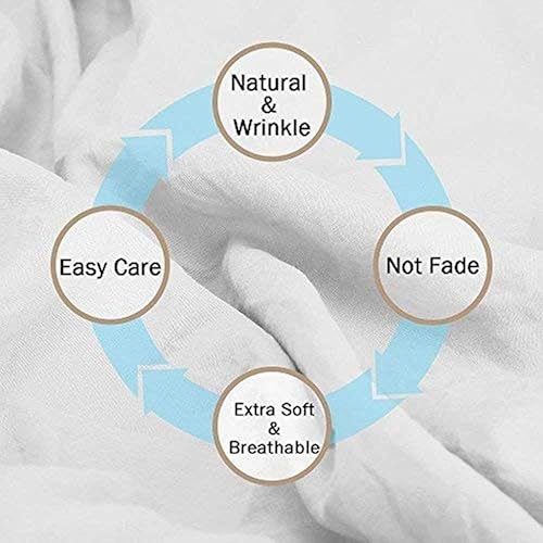 Miniatura 5 de Lujoso para todas las estaciones, colección hotelera, estilo pintuck, 100% algodón orgánico, tamaño matrimonial, 82 x 86 pulgadas, 1 edredón plisado