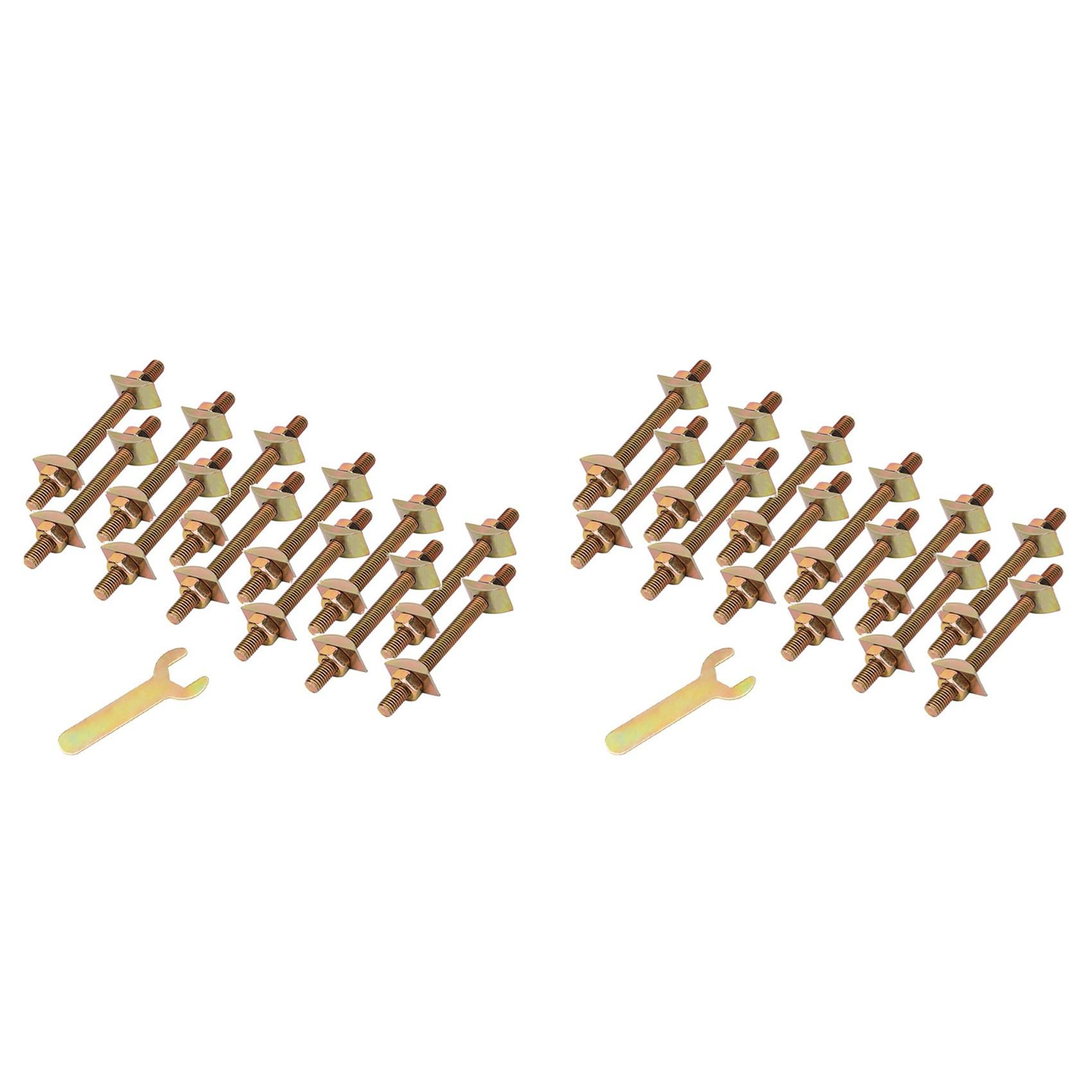 Jnchdghwa Gold 24Pcs Countertop Connector Bolts, M8x100mm Countertop Joint Fasteners, Furniture Fastening Connectors