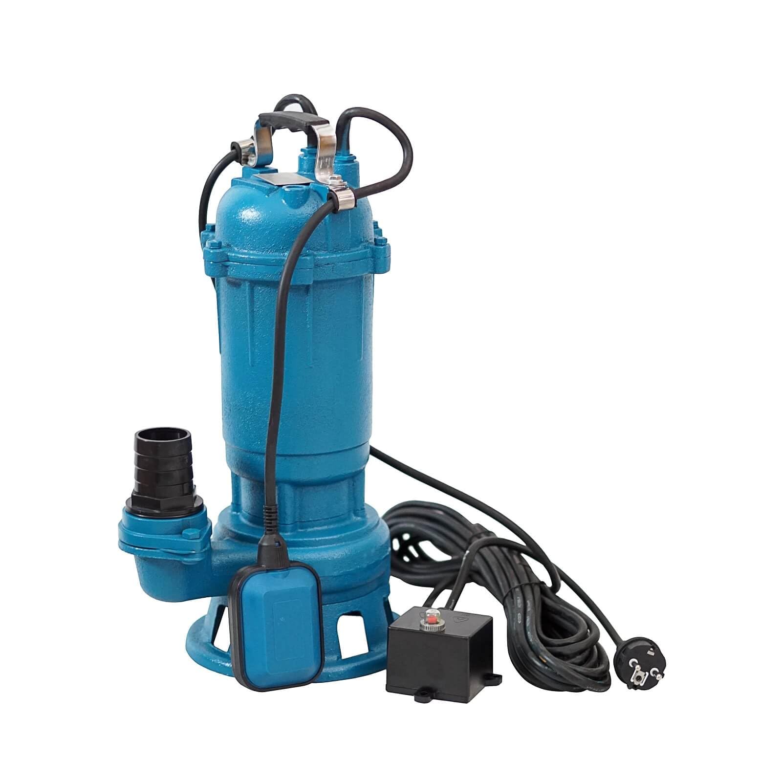 1100W WEISBACH PROFESSIONAL CTR Leistungsstarke Tauchpumpe Fäkalienpumpe Schmutzwasserpumpe mit Zerkleinerer und Schwimmer 21000L/h + 2" Storzkupplung + 20m C-Schlauch