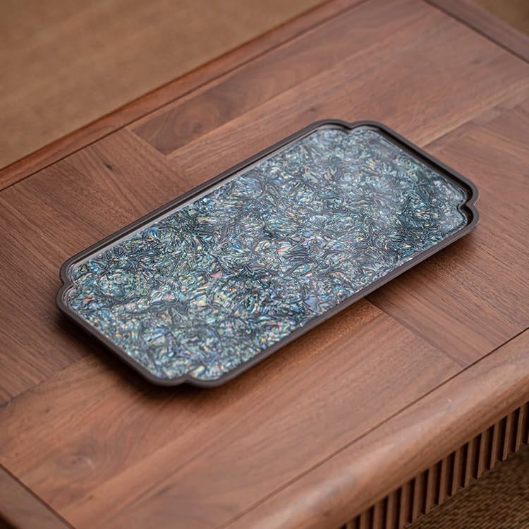 CKKNILV Tea Set Rectangular Single-Layer Dry Tea Tray for Home Use, Tea Ceremony Office Coffee Table Tea Table Tea Tray Chinese Tea Set (A)