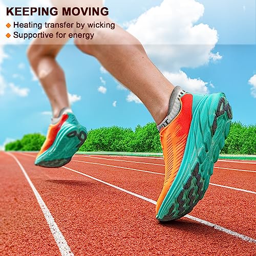 Kemisant Mens Running Socks 6 Pairs, Athletic Ankle Socks For Men Full Cushioned Sole,Arch Support #TOP5