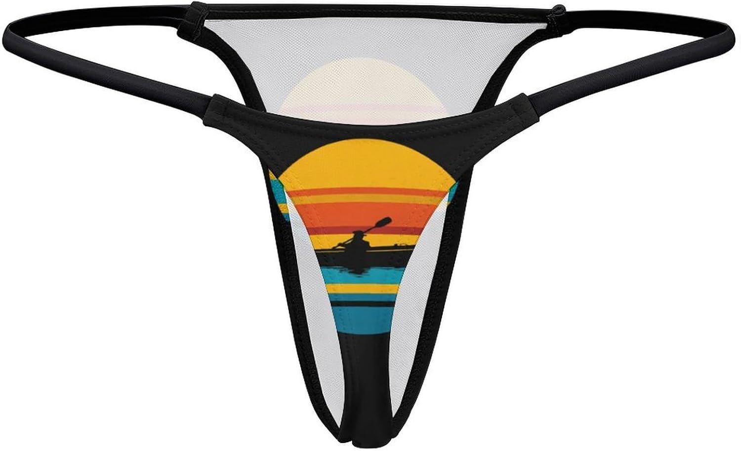 Kayaking Vintage Kayak Boating Thongs for Women Underwear G-String Panties | Breathable,Low Rise Panties,T-back,Sexy,Briefs,No Show Thongs