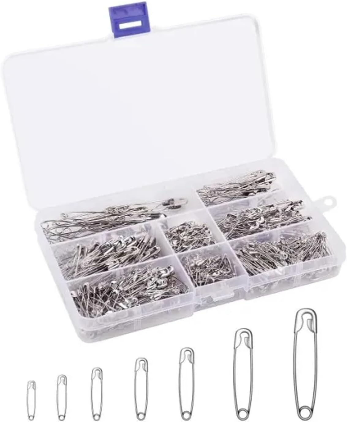 460 Pcs Safety Pins DIY Sewing Tools Accessories Silver Metal Large