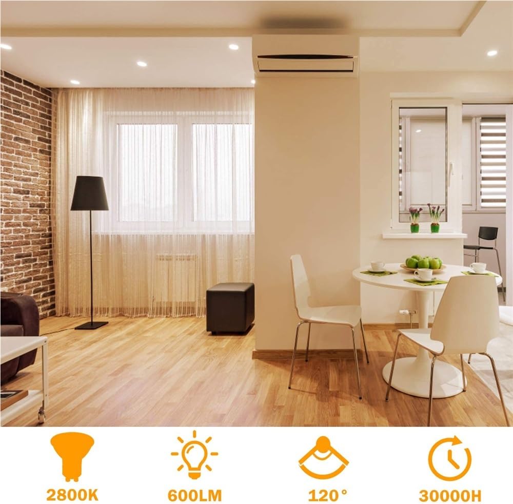 YSJX Lighting, Confezione da 20, Faretto LED Lampadina Illuminazione da Binario AC220V GU10 5W 480 Lumen Luce da Incasso(Cold White 6000K)