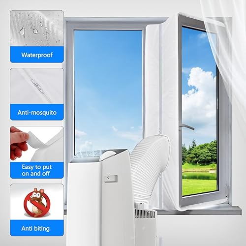 Miniatura 3 de gulrear Kit de sellado de ventana de aire acondicionado portátil compatible con Midea Duo Etc Inverter Ac 14000 BTU manguera en manguera portátil AC