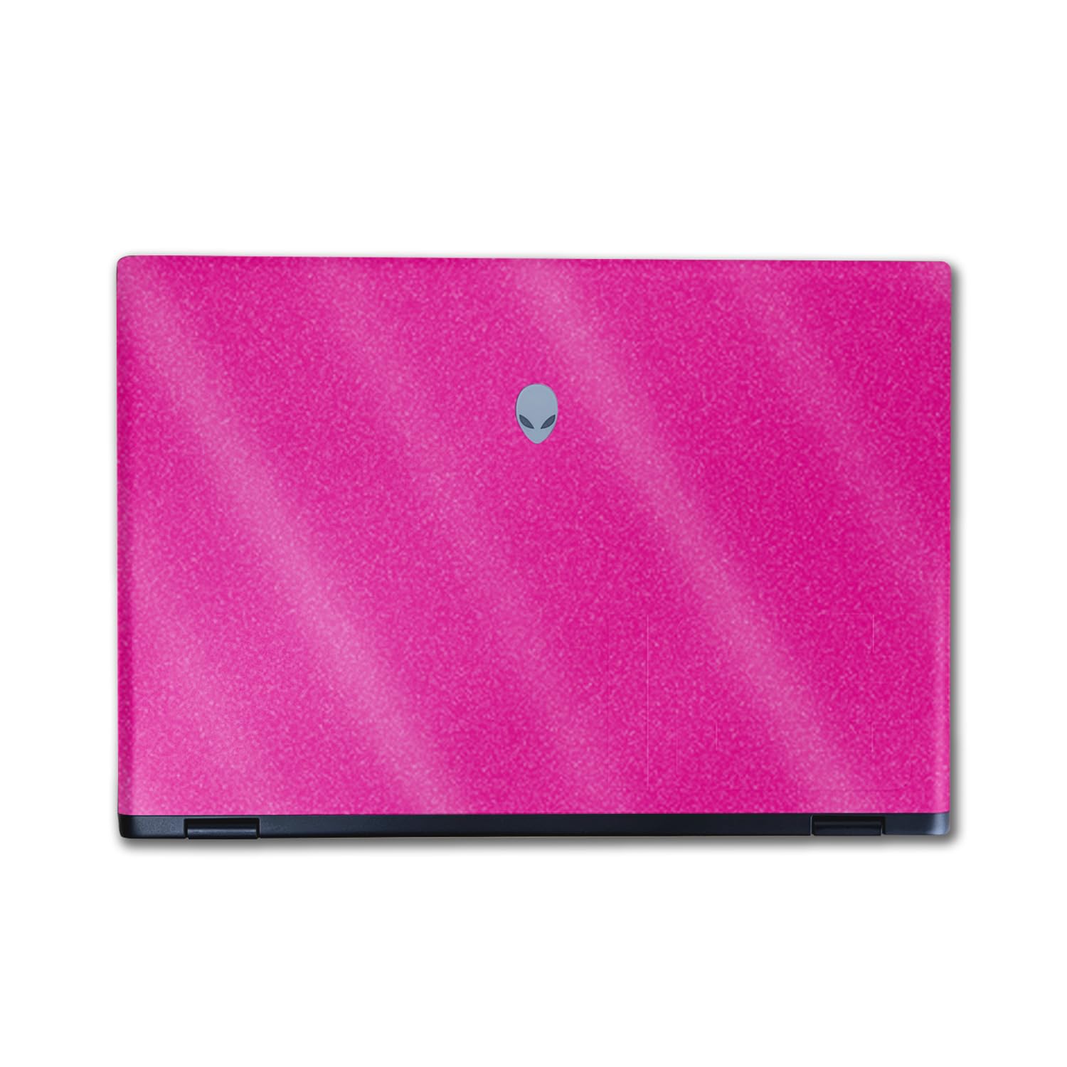 Glossy Glitter Laptop Skin Compatible with Alienware M16 R2 (2024) - Solid Hot Pink - Premium 3M Vinyl Protective Wrap Decal Cover - Easy to Apply | Crafted in The USA by MightySkins