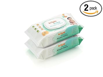 Bright Baby Wonder Wipes | Paraben & Sulfate Free Gentle Soft Baby Wipes With Olive oil, Aloe Vera & Vitamin E Extract | 72 Wipes (Pack of 2)