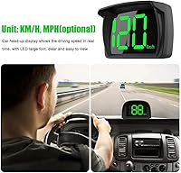 Vista 5 de Shkalacar Pantalla HUD de Cabeza para Coche Velocímetro Digital de GPS KM/H MPH con Pantalla LED de Fuente Grande para Coche, Camioneta, SUV