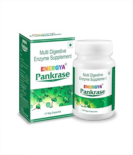 ENERGYA PANKRASE_Combinación de 12 Enzimas para Gas, Hinchazón. Enzimas Ayuda en la Digestión de Alimentos y Absorción de Nutrientes (Paquete de 5)