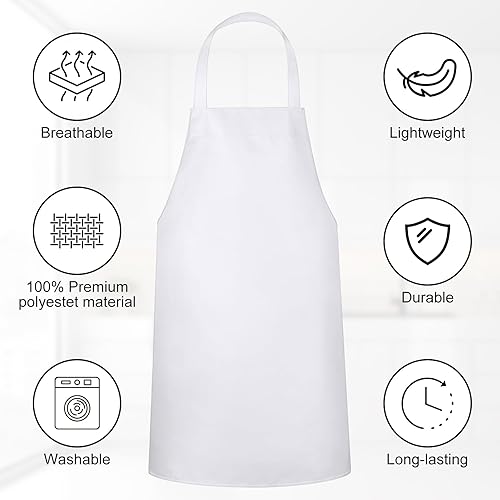 Miniatura 10 de Paquete de 36 delantales con babero a granel para hombre y mujer, delantal unisex para adultos, delantales lavables a máquina, delantales con babero