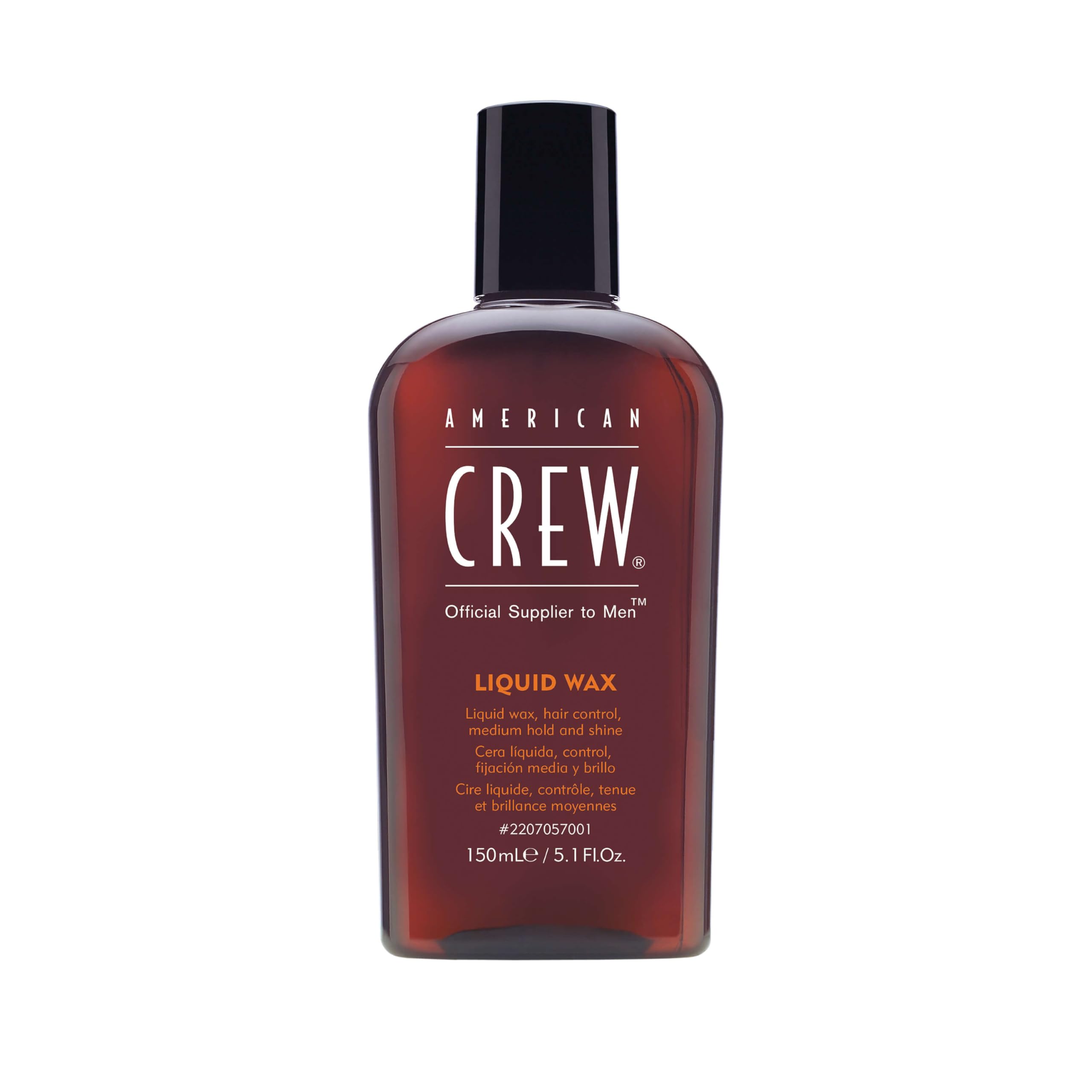 American CrewMen's Hair Wax, Liquid Wax, Medium Hold with Medium Shine, 5.1 Fl Oz