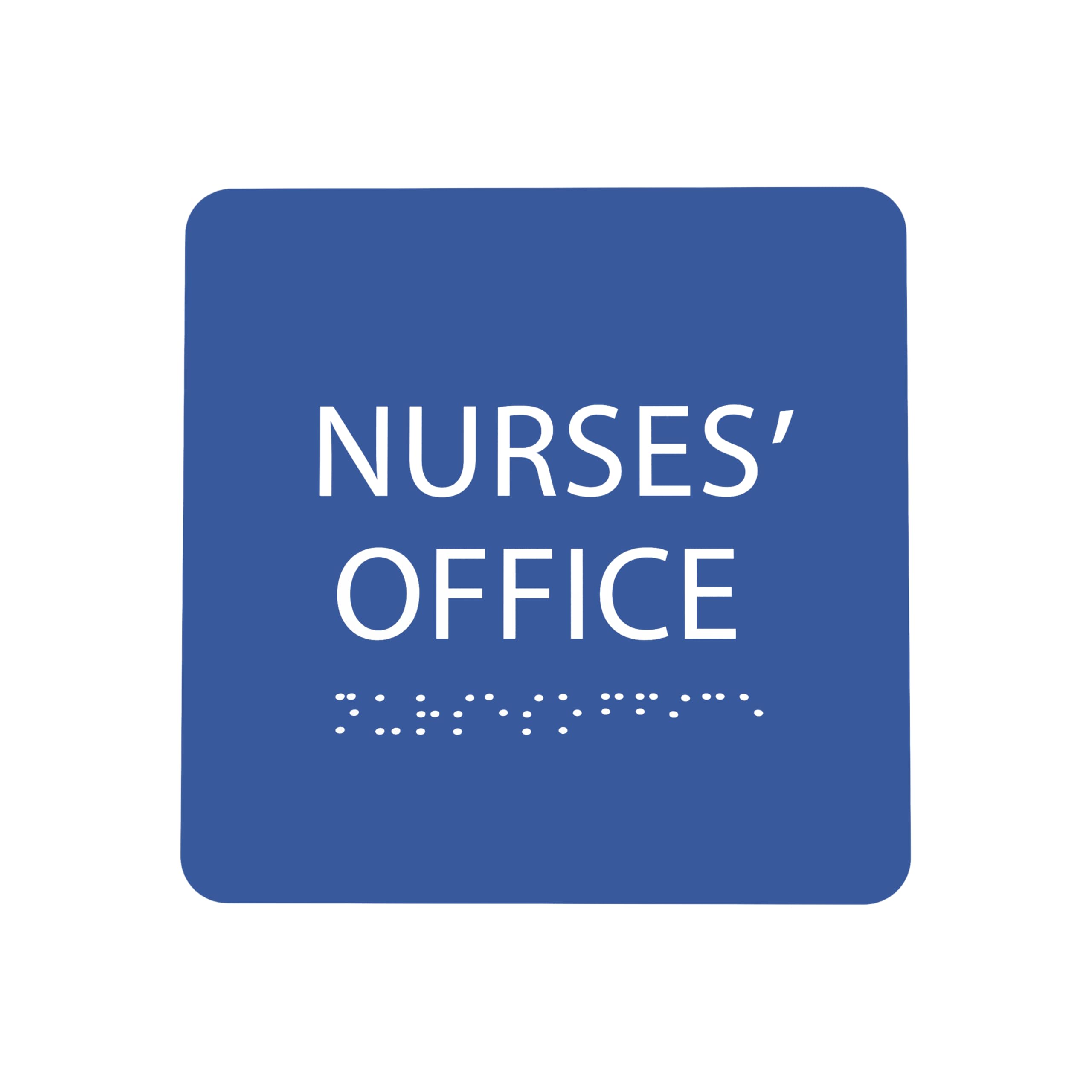 ADA CENTRAL SIGNS - 6" X6" Nurses' Office Sign - ADA Compliant Tactile Graphics Grade 2 Braille Text Acrylic Wall Signs - Care Staff Area Door Sign