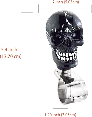 Miniatura 3 de Arenbel Refuerzo de dirección Suicide Brody Pomo en forma de calavera para volante de automóvil, mango de agarre giratorio para la mayoría de