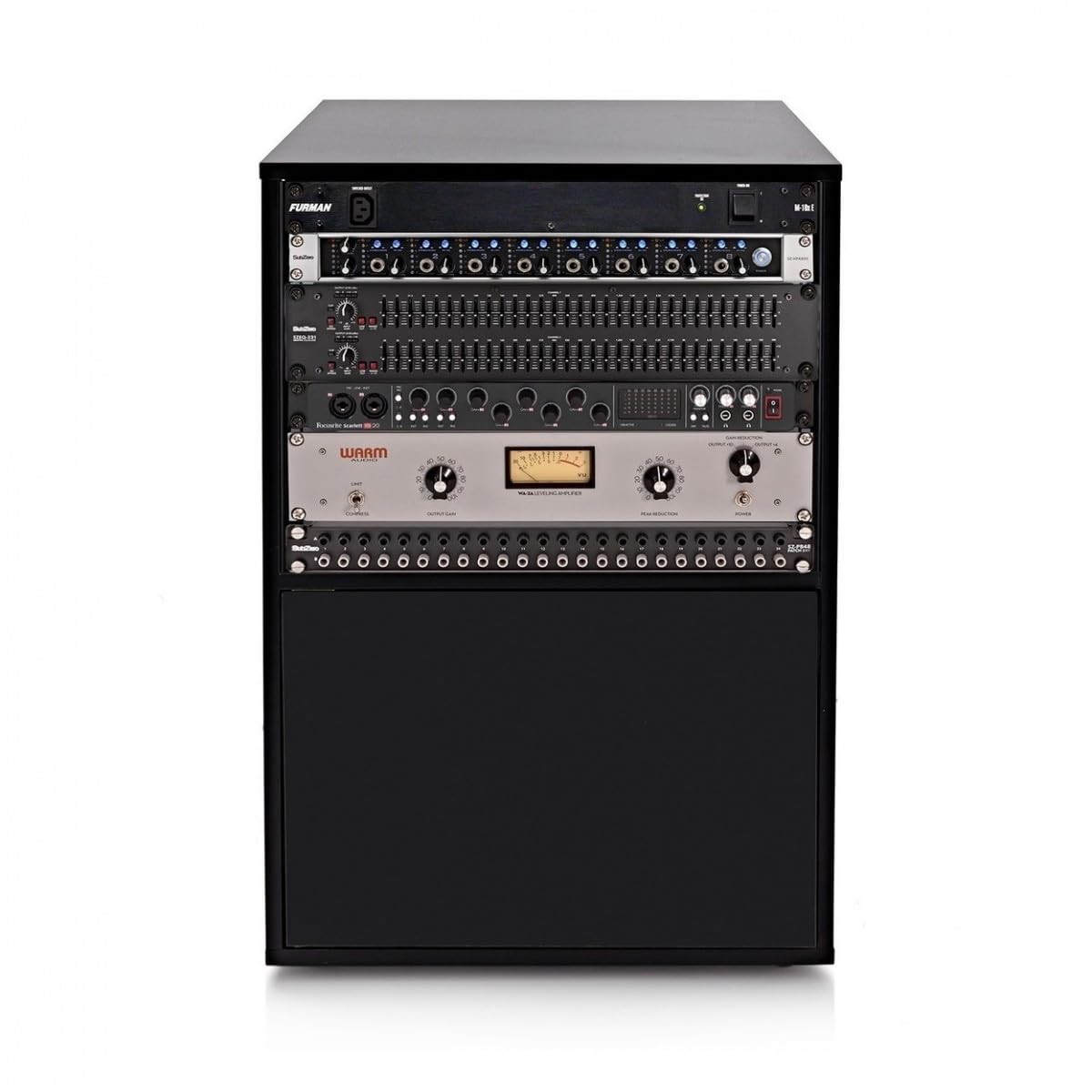 8U Studio Rack Cabinet di Gear4music Nero H-76cm L-52cm P-47cm