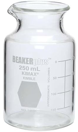 Kimax Beakerplus Combination Beaker and Flask for Graduated with Pour Spouts, 250ml Capacity Case of 6