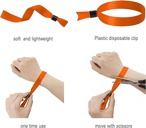 Miniatura 10 de Paquete de 100 pulseras de tela para eventos, pulseras de color, actividades de festivales de música, fiesta de club, Oktoberfest, pulsera de