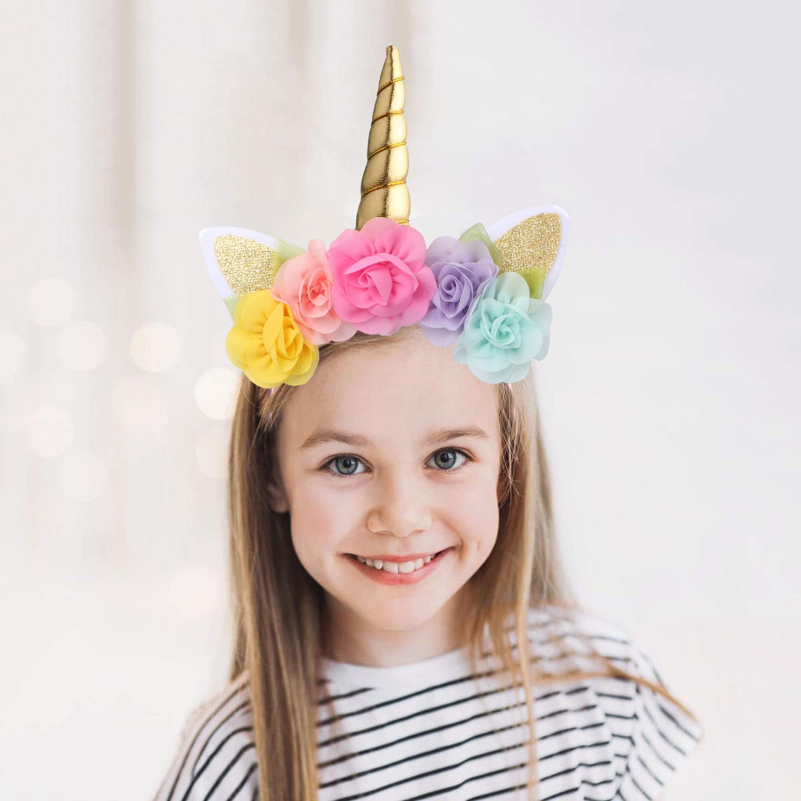 Cerchietto per capelli di compleanno per ragazza unicorno