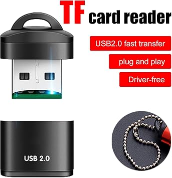 Mini USB Card Reader, Mini High Speed USB 2.0 Card Reader, USB Micro S-D Card Reader, TF Memory Card Adapter, Card Reader with Chain, Micro USB Cartridge for Computer Desktop Laptop Notebook