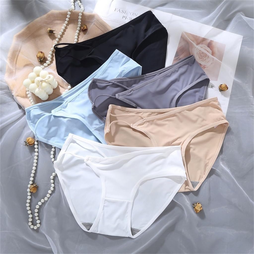 Girls Underwear Sexy No Trace Ladies Oblique Ice Silk Thin Female