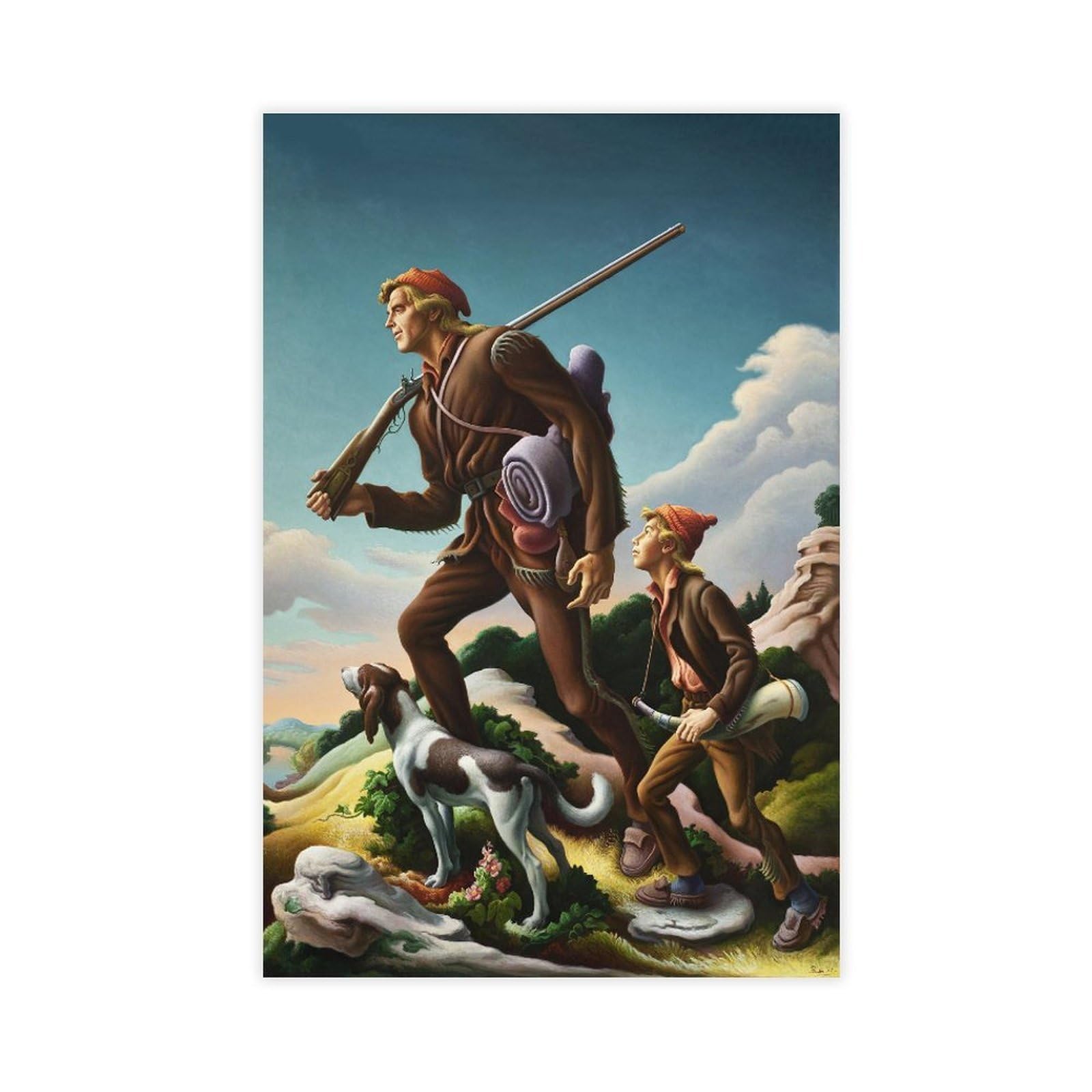 WCYB The Kentuckian Thomas Hart Benton Prints Posters Canvas Deco Paintings Wall Art For Office Living Room Unframe 12" L X 18" W