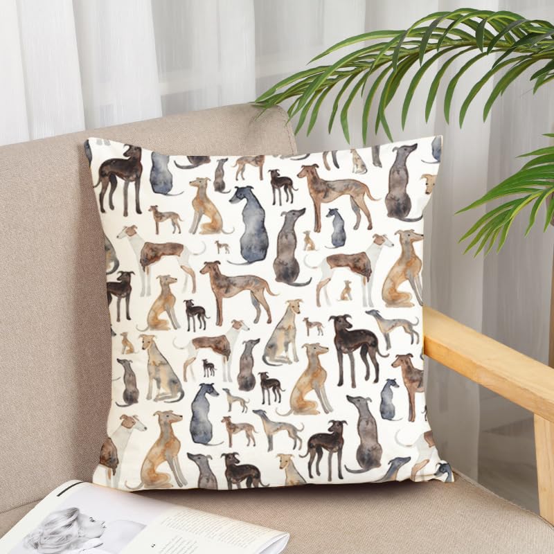 KUNQIAN Kissenbezug Greyhound Kissen Windhund Whippet deko Geschenke für Frauen sofakissen kissenbezüge dekokissen couchkissen kissenhülle Sofa Schlafzimmer Wohnzimmer Zimmer zierkissen 40x40cm