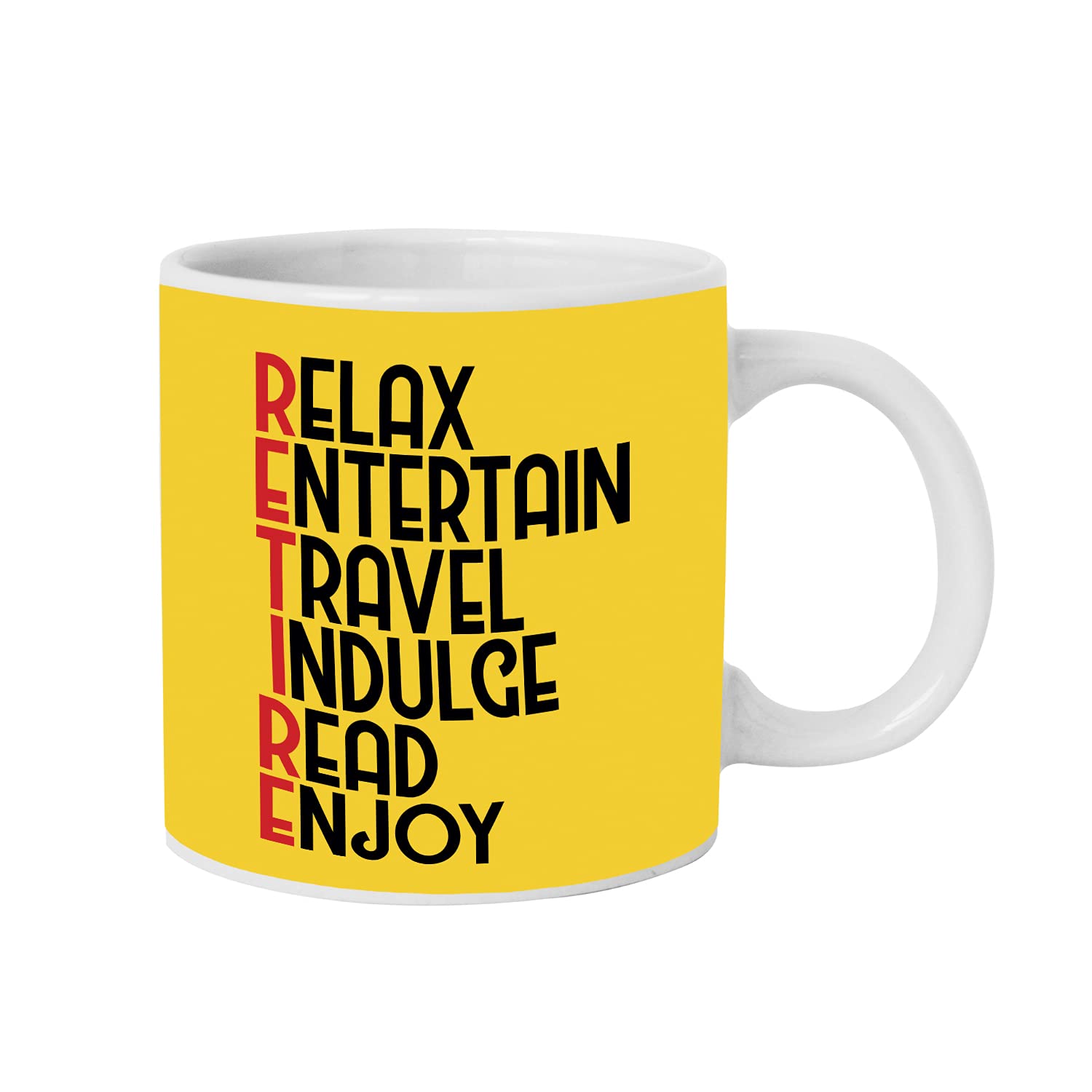 TheYaYaCafe Retirement Gifts Retired Read Enjoy Ceramic Mug, (330 ml) with Coaster for Mother - Yellow (B094ZG3SK2) Amazon Price History, Amazon Price Tracker