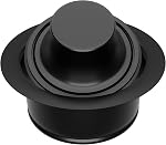 Kitchen Sink Garbage Disposal Flange and Stopper,Sink Drain Flange with Stopper for Garbage Disposal Stainless Steel Fit Universal 3-1/2 Inch Standard Sink Drain Opening Matte Black