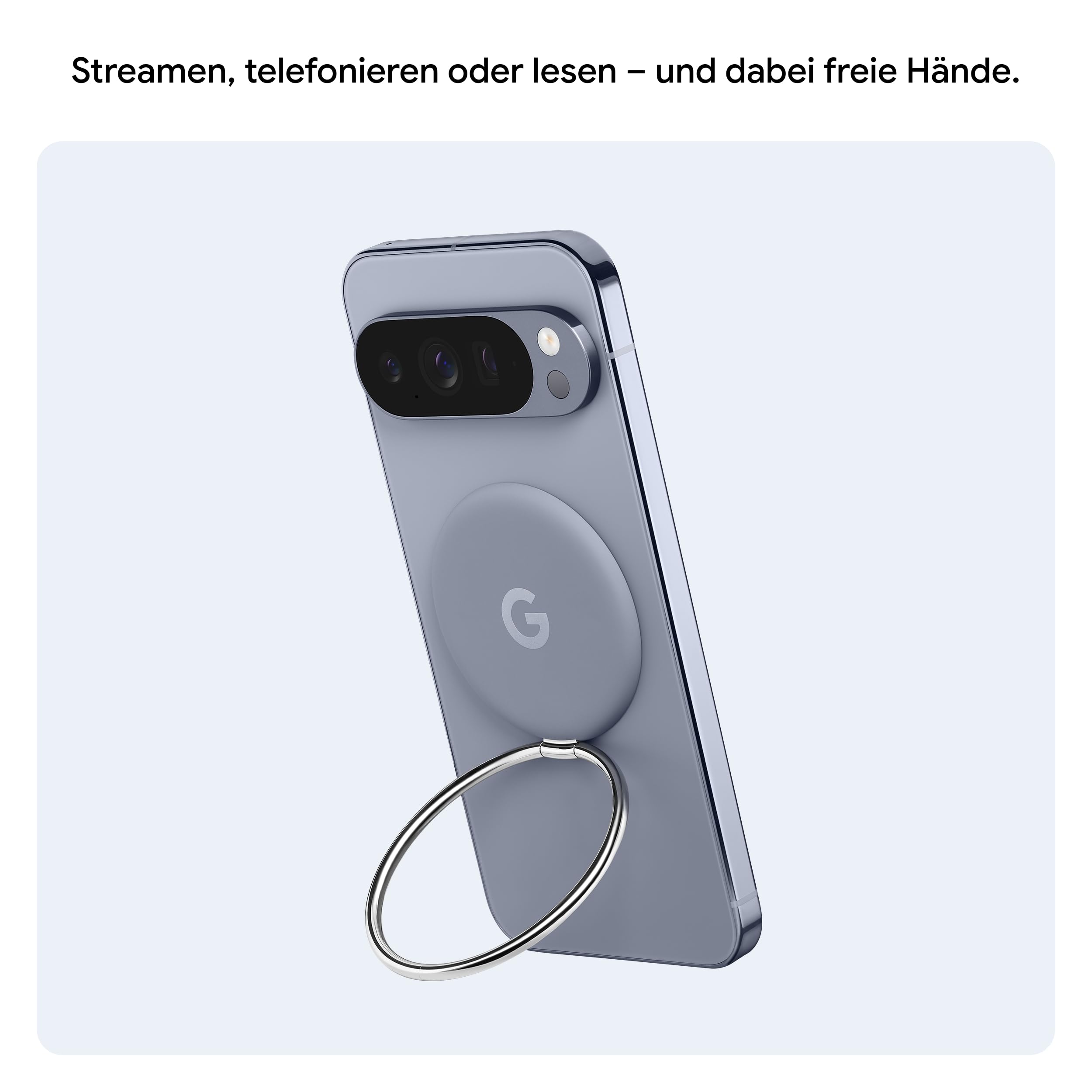 Google Pixelsnap Ring Stand – Qi2-kompatibel – Zurücklehnen und die Wiedergabe genießen (Made by Google)