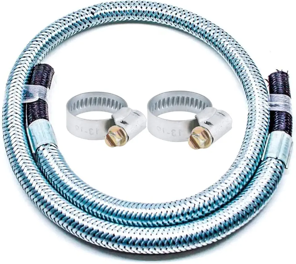 Mangueira Flexível Metálica Bm X Bm+Abraçadeiras Gás Glp Gn Tamanho: 2,00 Metro