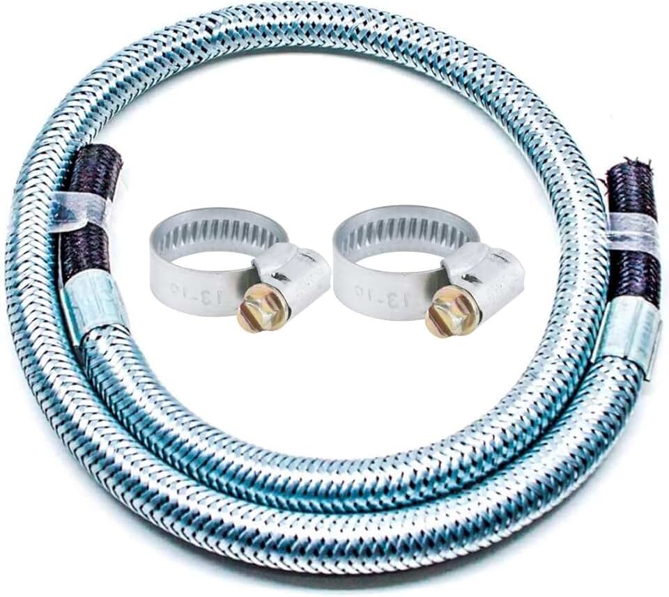 Mangueira Flexível Metálica Bm X Bm+Abraçadeiras Gás Glp Gn Tamanho: 1,00 Metro