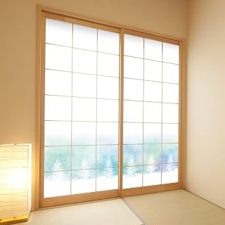 おしゃれな柄のプリント障子紙(プロ用障子紙) 2枚セット 幅950 x 高さ1850 スノーシリーズ ターコイズ