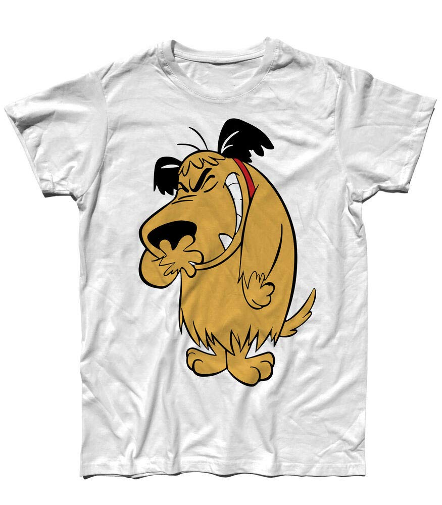 Is Men's White T-Shirt Muttley 3-Dick Dastardly Series Wacky Races Penelope Yankee Doodle